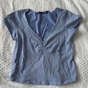 Brandy Melville Multicolored Ruched Fitted Blouse